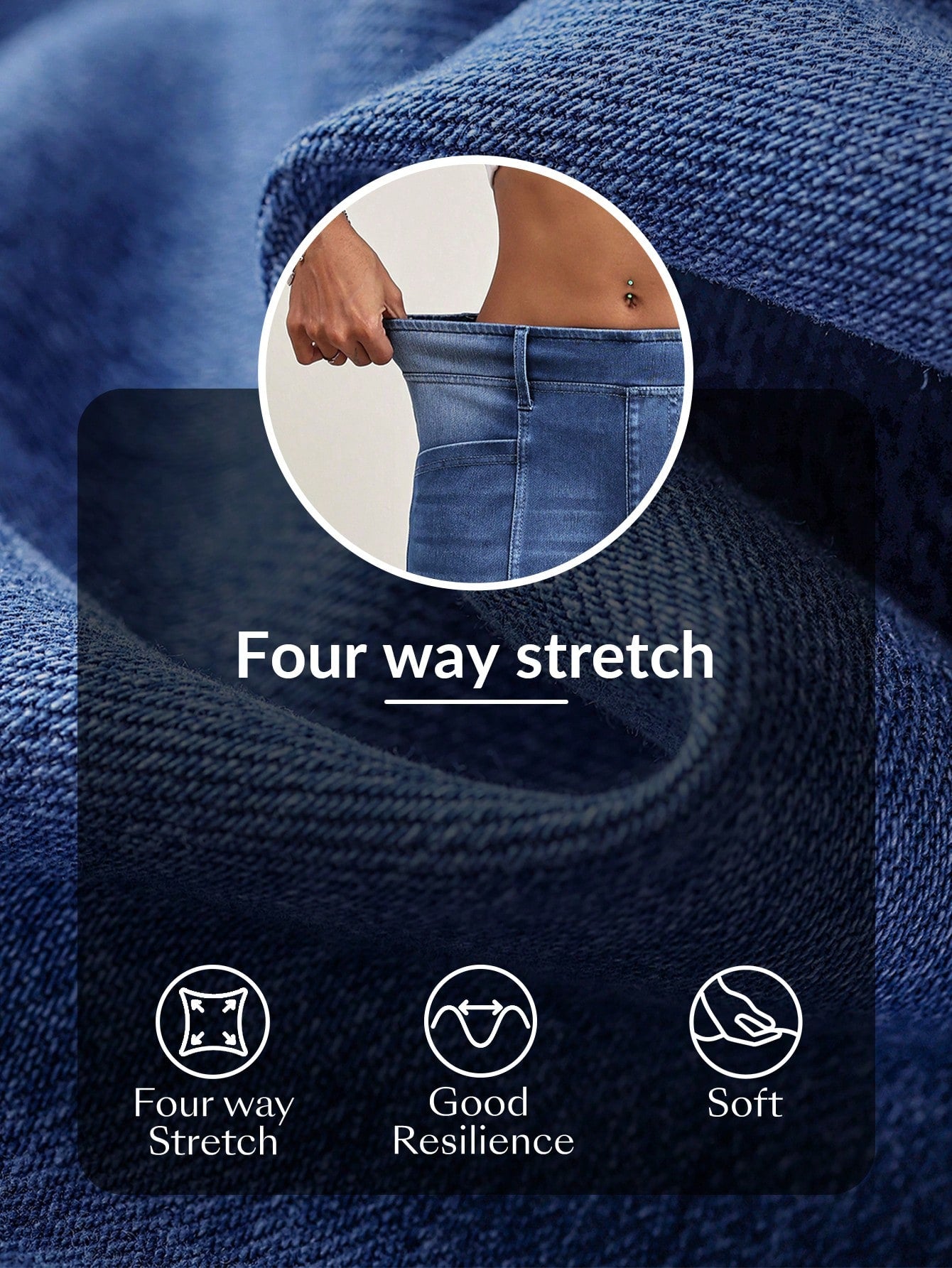 High-Waist Tummy Control Stretch Wide-Leg Compression Jeans for Women