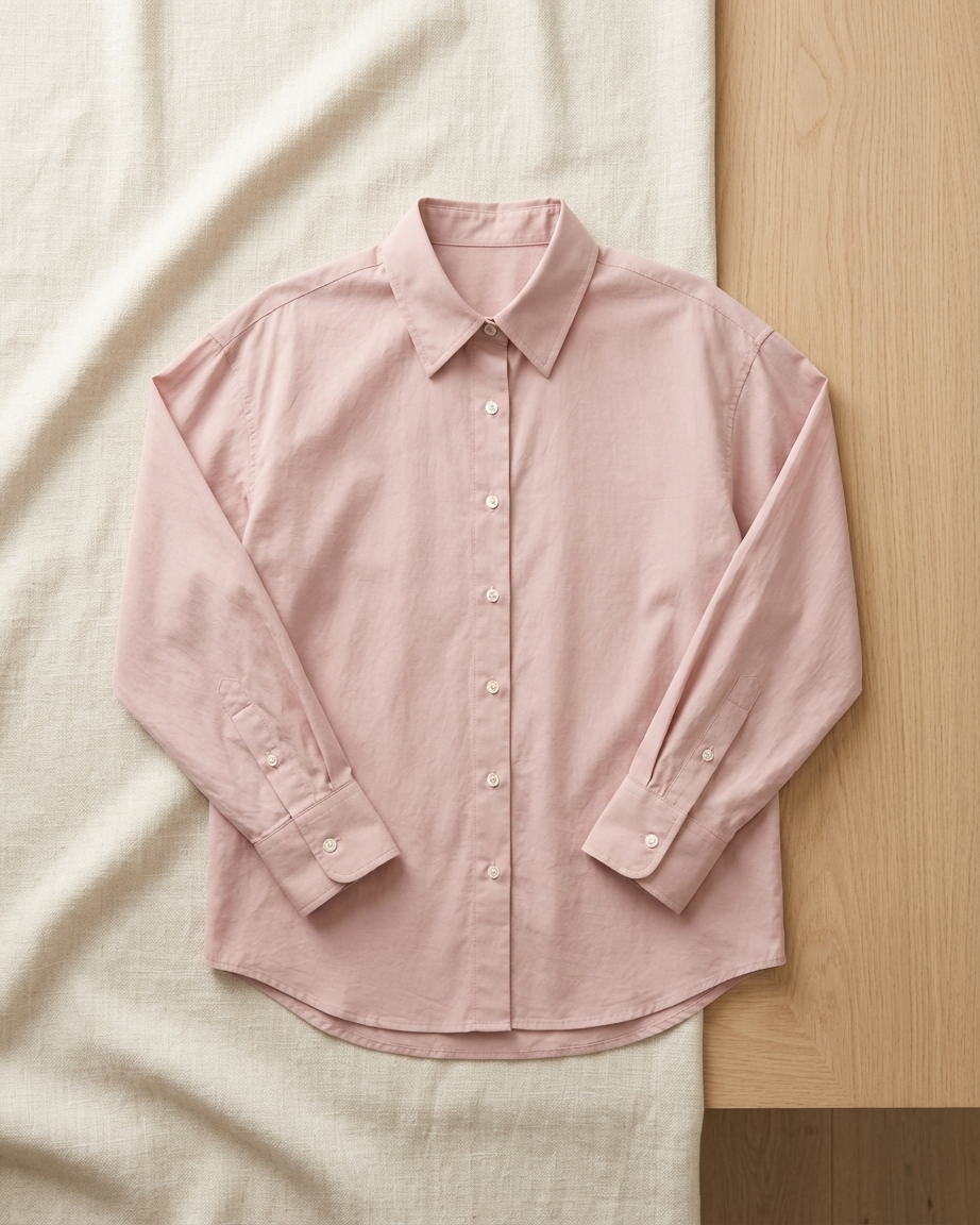 Blush Pink Essential Long Sleeve Oversized Shirt